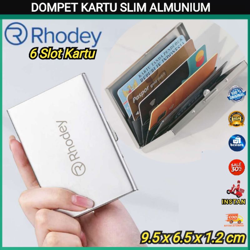 Dompet Kartu Slim Almunium Card Holder Aluminium 6 Slot - FMB-78 - Rhodey
