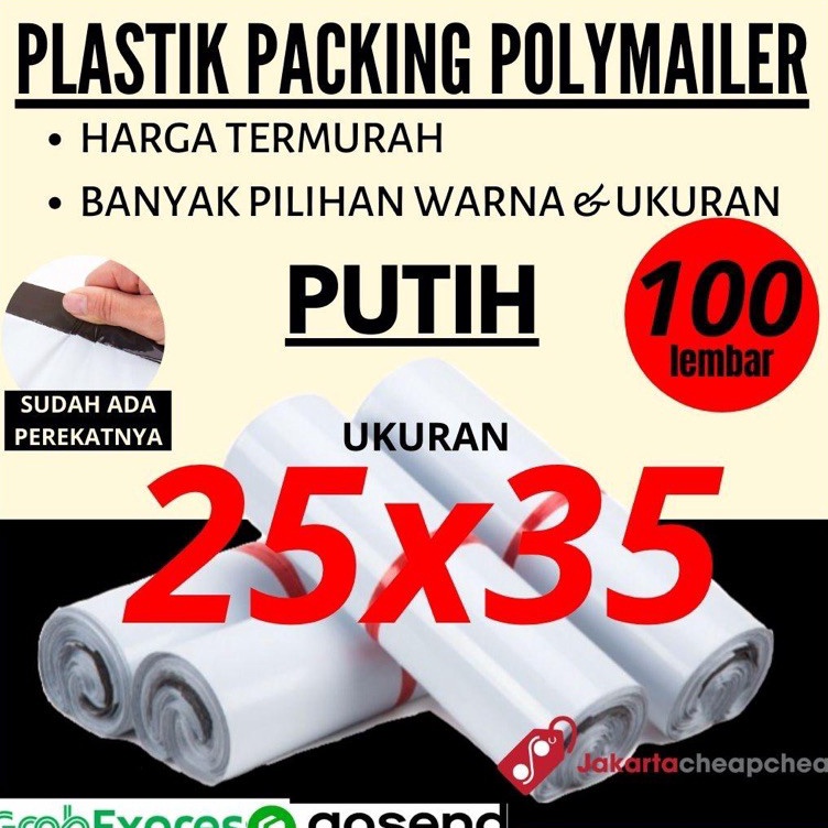 

Plastik Packing Polymailer 25x35 Putih Amplop Packing Online Termurah v S4B8