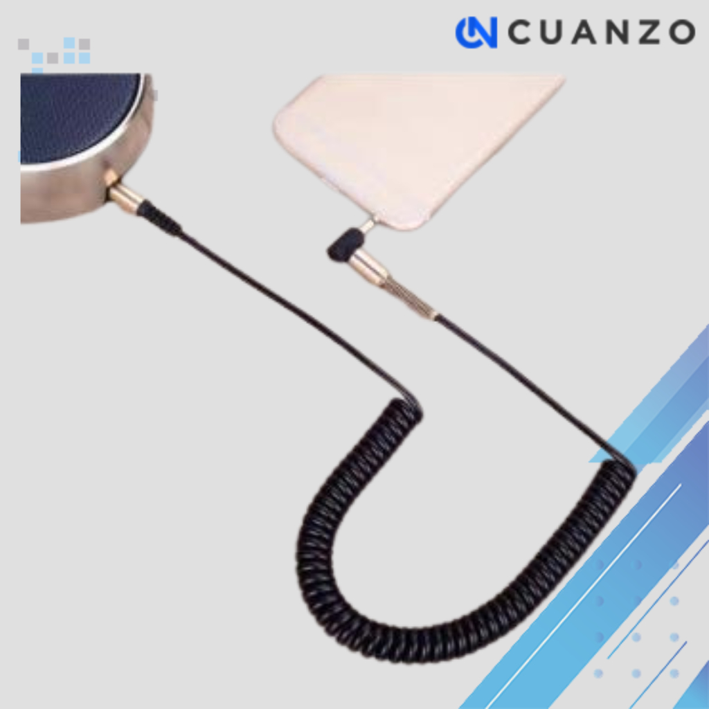 Kabel AUX Jack 3.5mm HiFi Spring Type L 1.5M / Kabel Aux Jack Jek Audio Gitar Hp Ke Speaker Aktif Sa