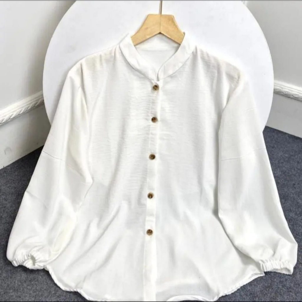 vita blouse crinkle polos lengan panjang