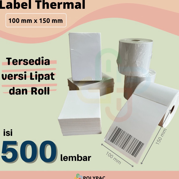 

Label Sticker Thermal Barcode Resi 1x 15 Kertas Printer Tesi Termal h S5M9