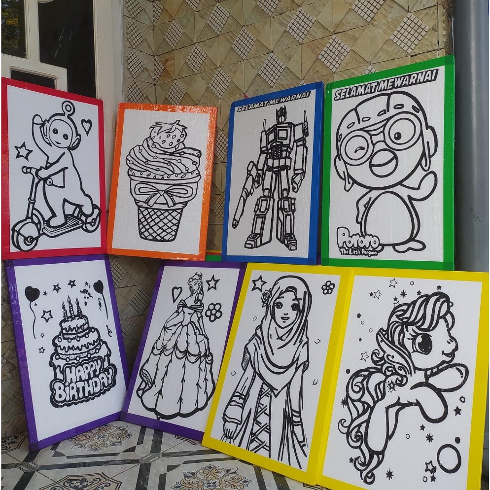 

5 Pcs Lis Lakban Sterofoam Lukis 33x5 Paket Mewarnai Gabus 33x5 h O4I6