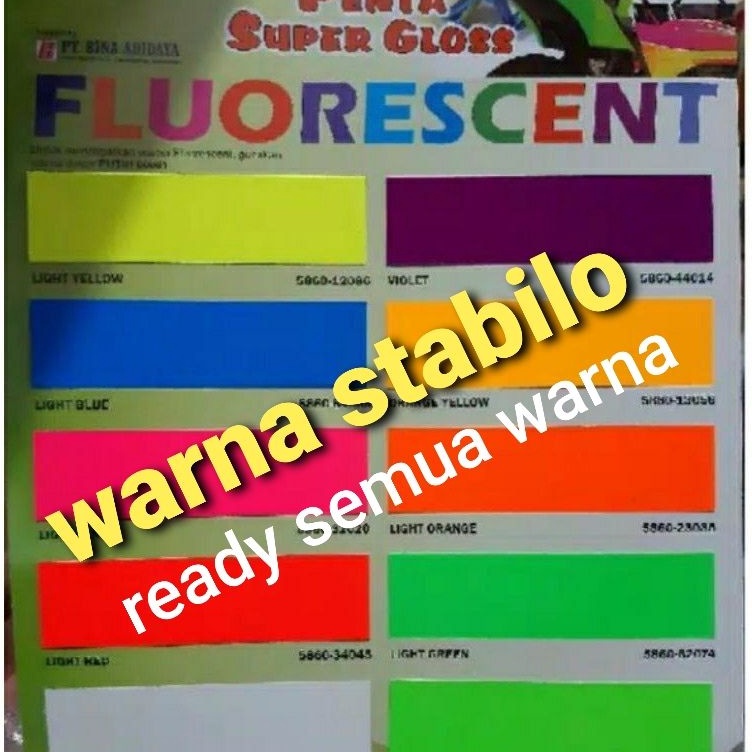 

CAT PENTA FLUORESCENT STABILO HIJAU KUNING MERAH ORANGE BIRU VIOLET DLL 2 GRAM c Z1U9