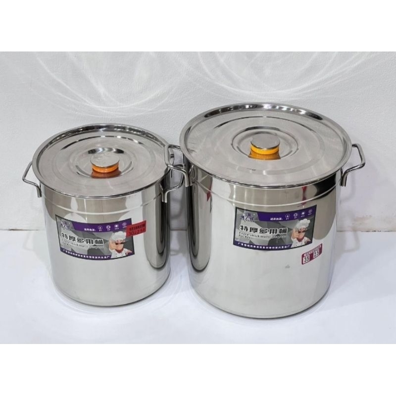 Panci Masak Air Jumbo Plus Tutup Stockpot Stainless Steel Tebal - LK92