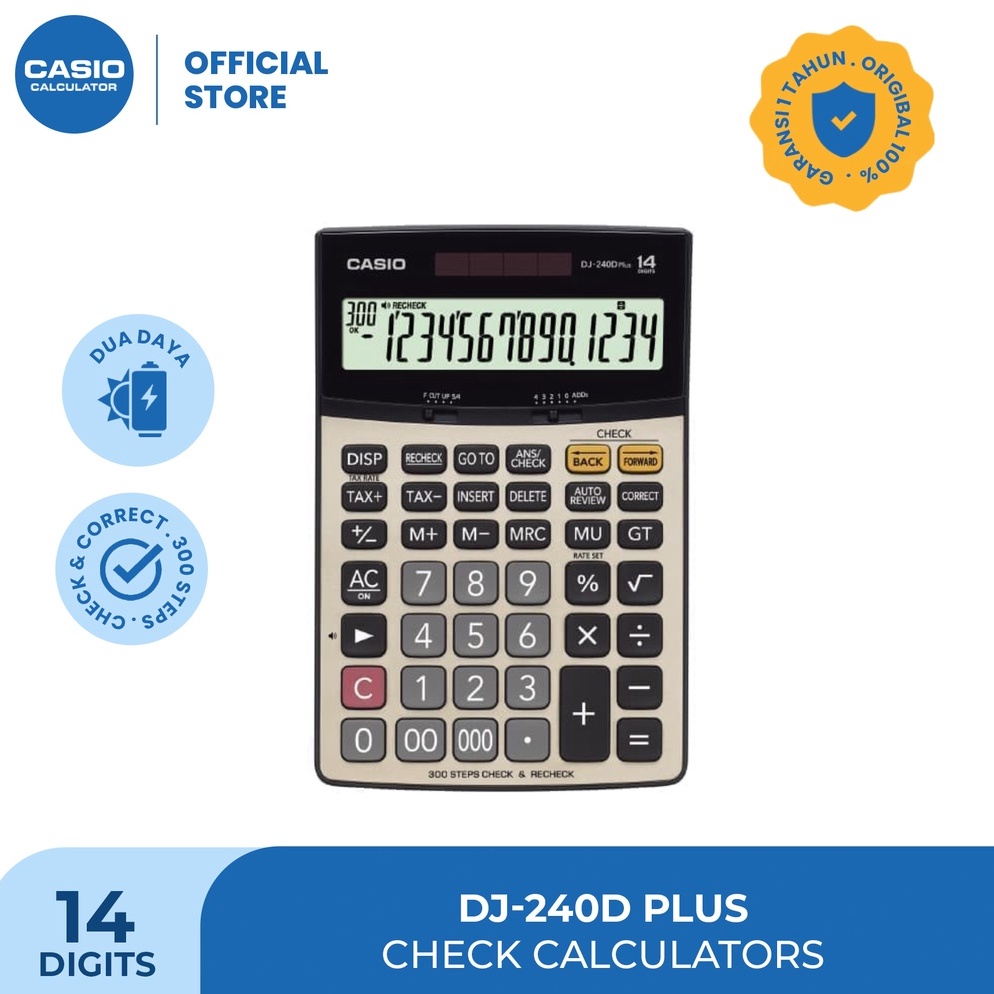 

CASIO KALKULATOR DJ24DPLUS Kalkulator TokoDagang Fungsi Cek 14 digit h I1B9