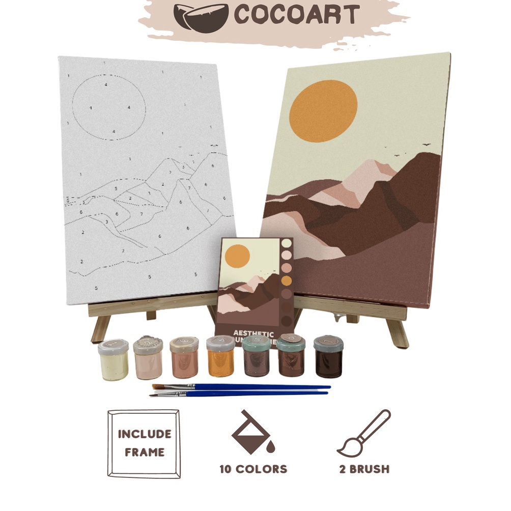 

KODE M74O Paint By Number Kit Mountain View Aesthetic Cocoartid I Kanvas 2 x 3 cm