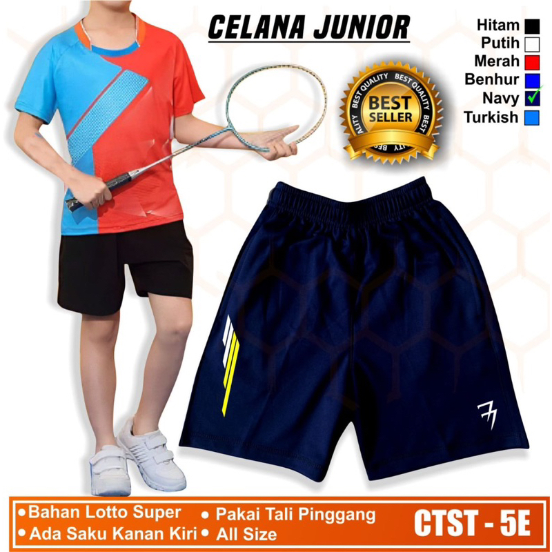 Celana pendek anak laki-laki perempuan olahraga bulutangkis badminton / Celana pendek kolor anak jun