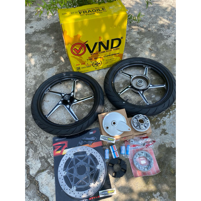 velg vnd racing ak55 inkei enkei 140 & 160 -17 sudah pnp cb gl megapro fulset