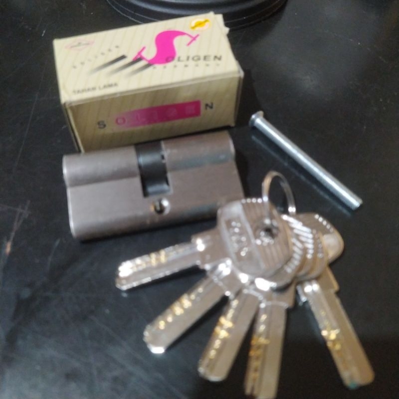 silinder kunci pintu besar 60mm Soligen komputer kuningan