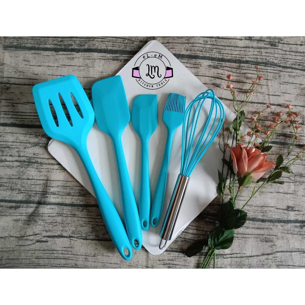 SPATULA SILIKON TAHAN PANAS SPATULA SILIKON TAHAN PANAS  SPATULA MASAK SPATULA KUE ISI 5