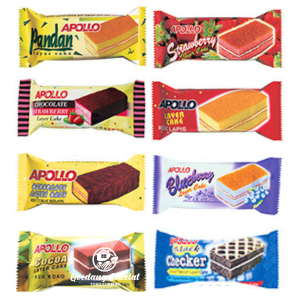 

Apollo Layer Cake Black Forest Checker Cocoa Bolu Lapis Rasa Pandan Coklat Chocolate Blueberry Strawberry 18gr 18 gram