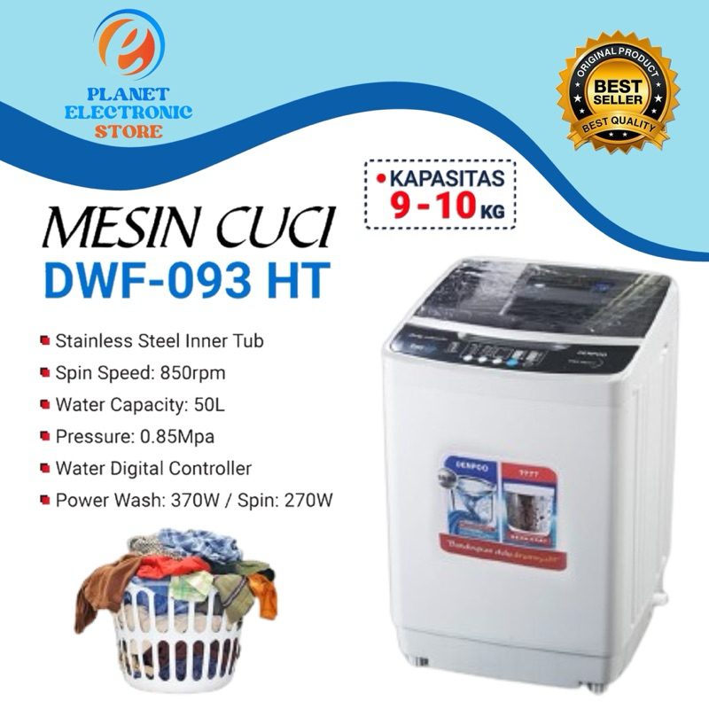 DENPOO MESIN CUCI 1 TABUNG DWF 093HT KAPASITAS 9 - 10 KG