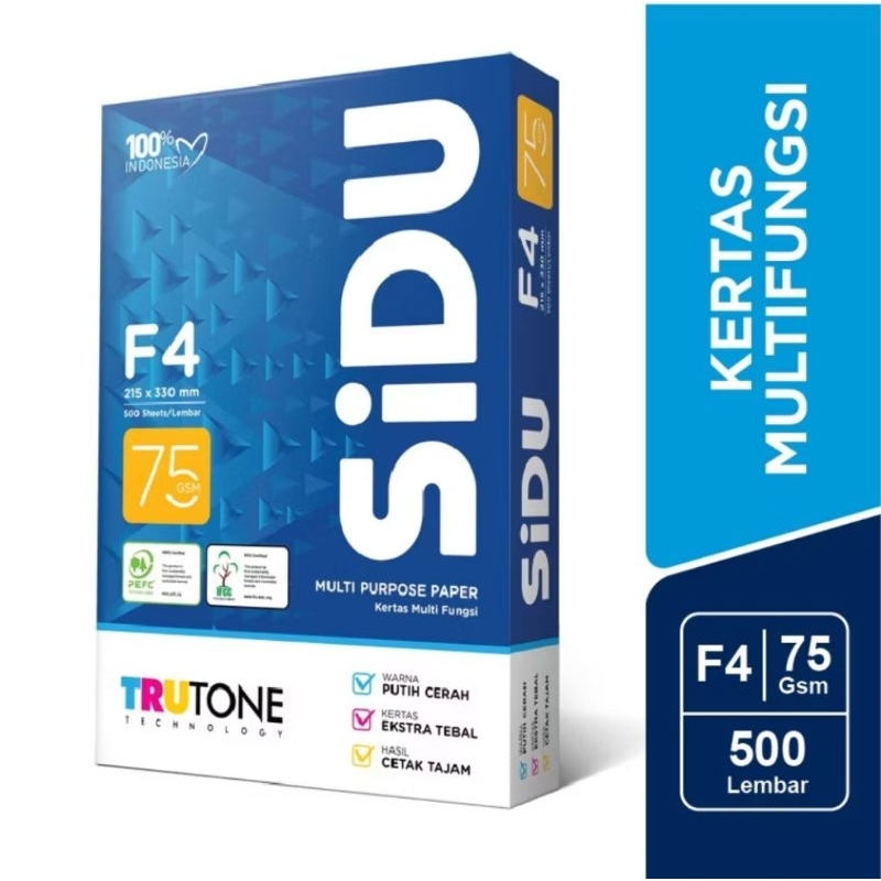 

SIDU HVS F4 75 GSM)/ Kertas HVS / Kertas Fotocopy