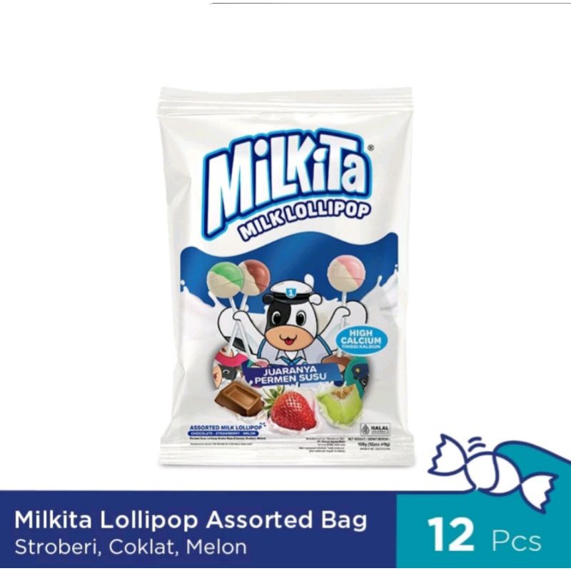 

Milkita Lollipop Assorted Bag 108gr (ISI: 12pcs x @9gr) Permen Susu / Lollipop Susu Milkita / Permen Rasa Susu / Permen Susu Aneka Rasa / Milk Lolipop / Milkita Permen Lolipop / Permen Gagang Susu / Permen Susu Premium / Hampers Anak / Snack Ultah Anak