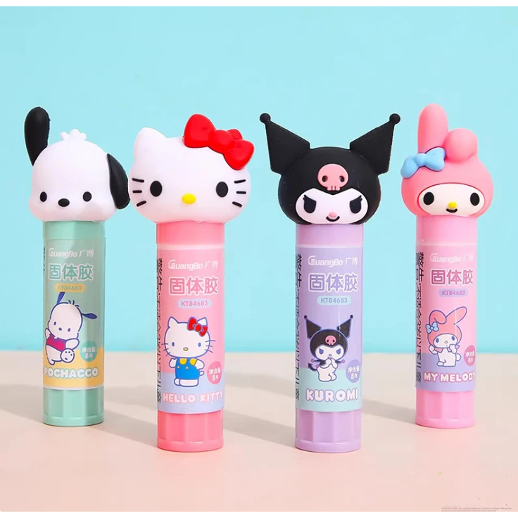 

Lem stick Head sanrio ORI Pohacco Hello Kitty Melody Kuromi anak dewasa koleksi cute kado portable serbaguna sekolah