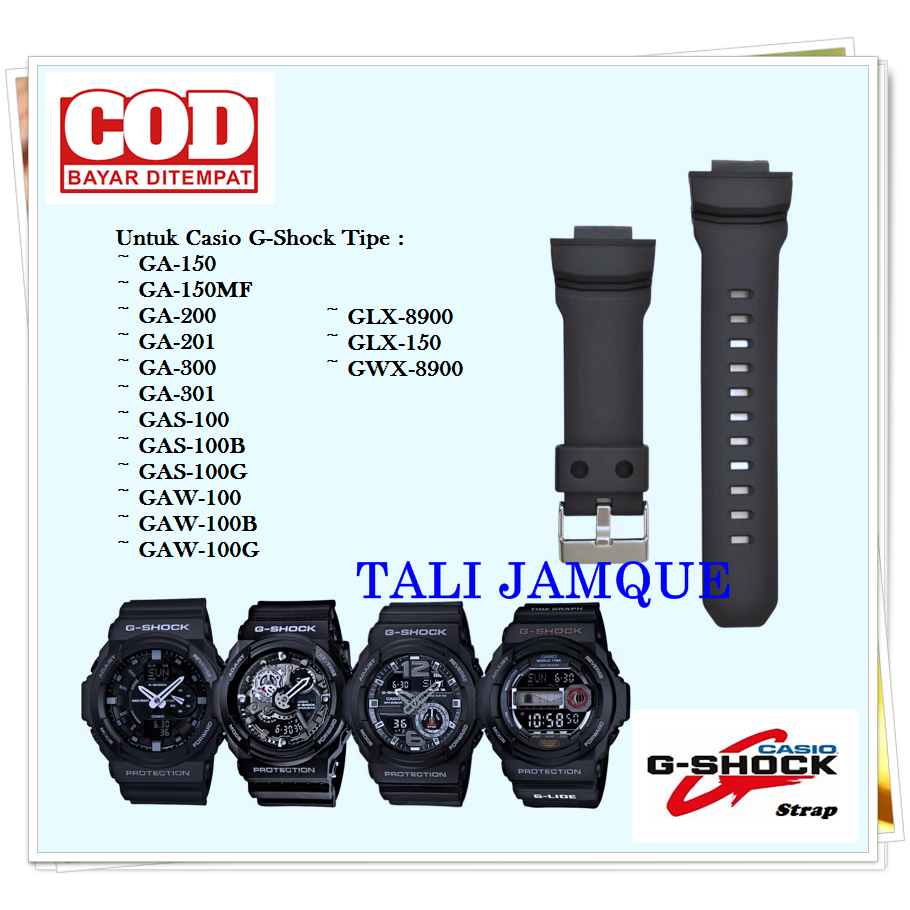 Strap Tali Rubber Untuk Jam Tangan Casio G-Shock GA-150 GA-150MF GA-200 GA-201 GA-300 GA-301 GAS-100