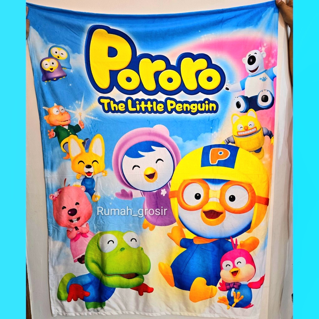 (Rumah Grosir) Selimut Pororo The Little Penguin Printing Blanket Lembut
