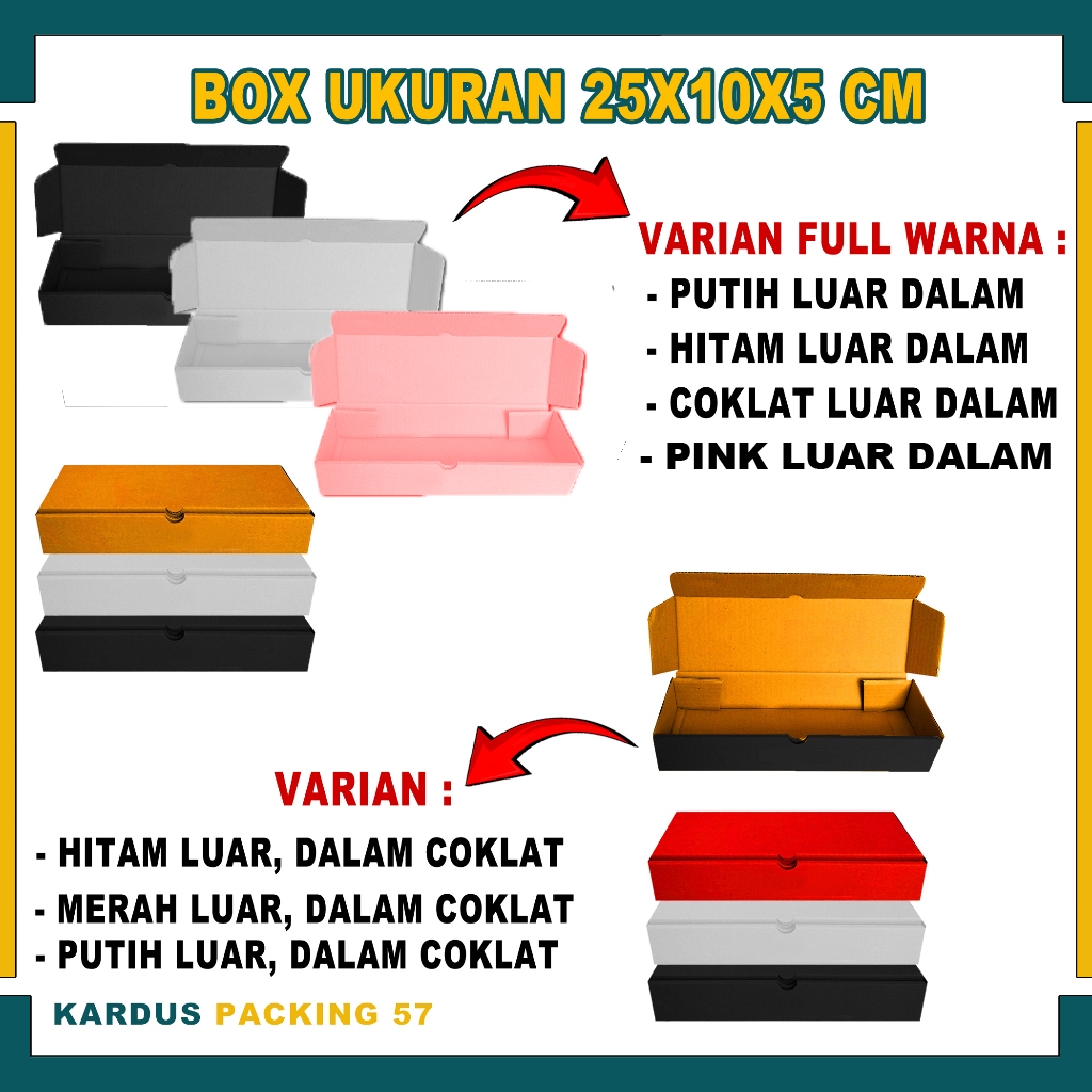 

Box 25x10x5 cm / Box Lipat Depan / Box Die Cut