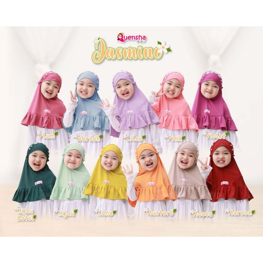 hijab khimar bergo anak jasmine by Quensha