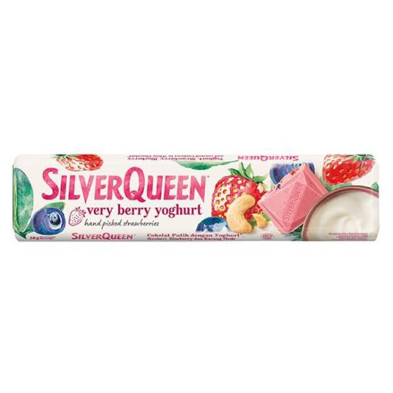 

silverqueen very berry yoghurt 58gr - silver queen very berry yoghurt besar