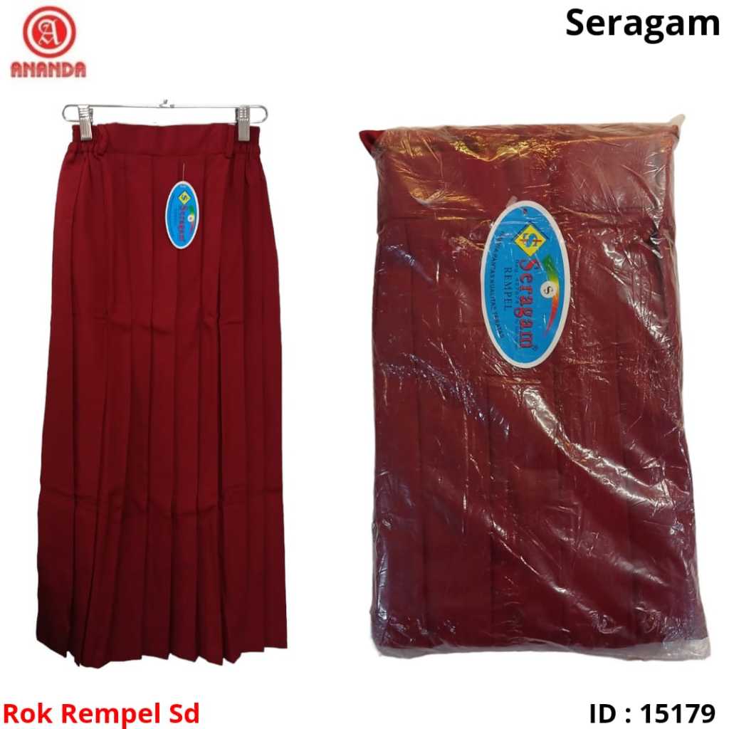 

rok sekolah panjang anak perempuan seragam merah SD rempel