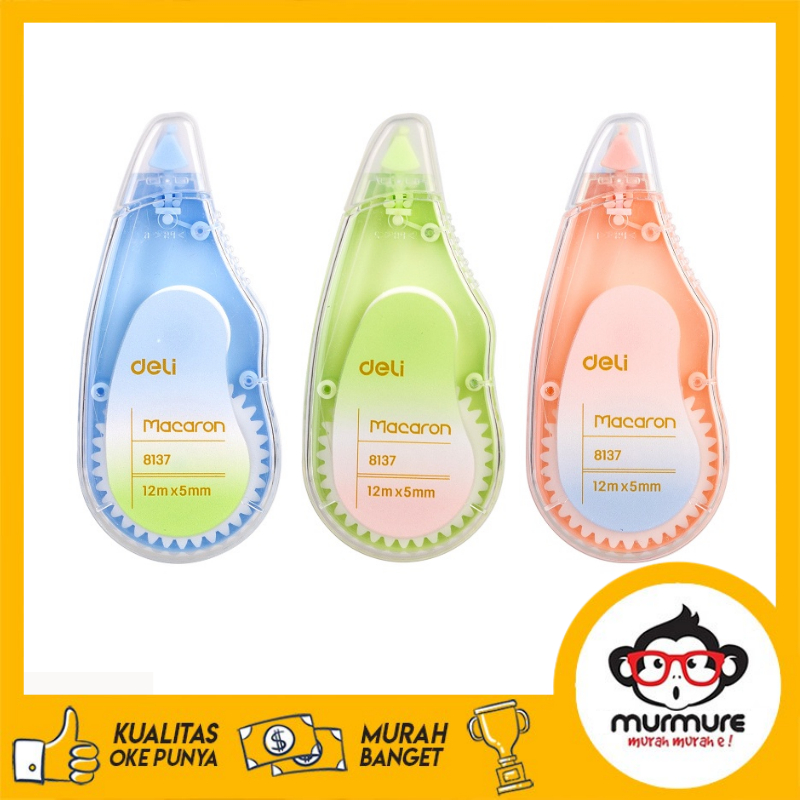 

MURMURE I DELI E8137 TIP X-CORRECTION TAPE W/CAP LONG 5MM12M CEPAT KERING