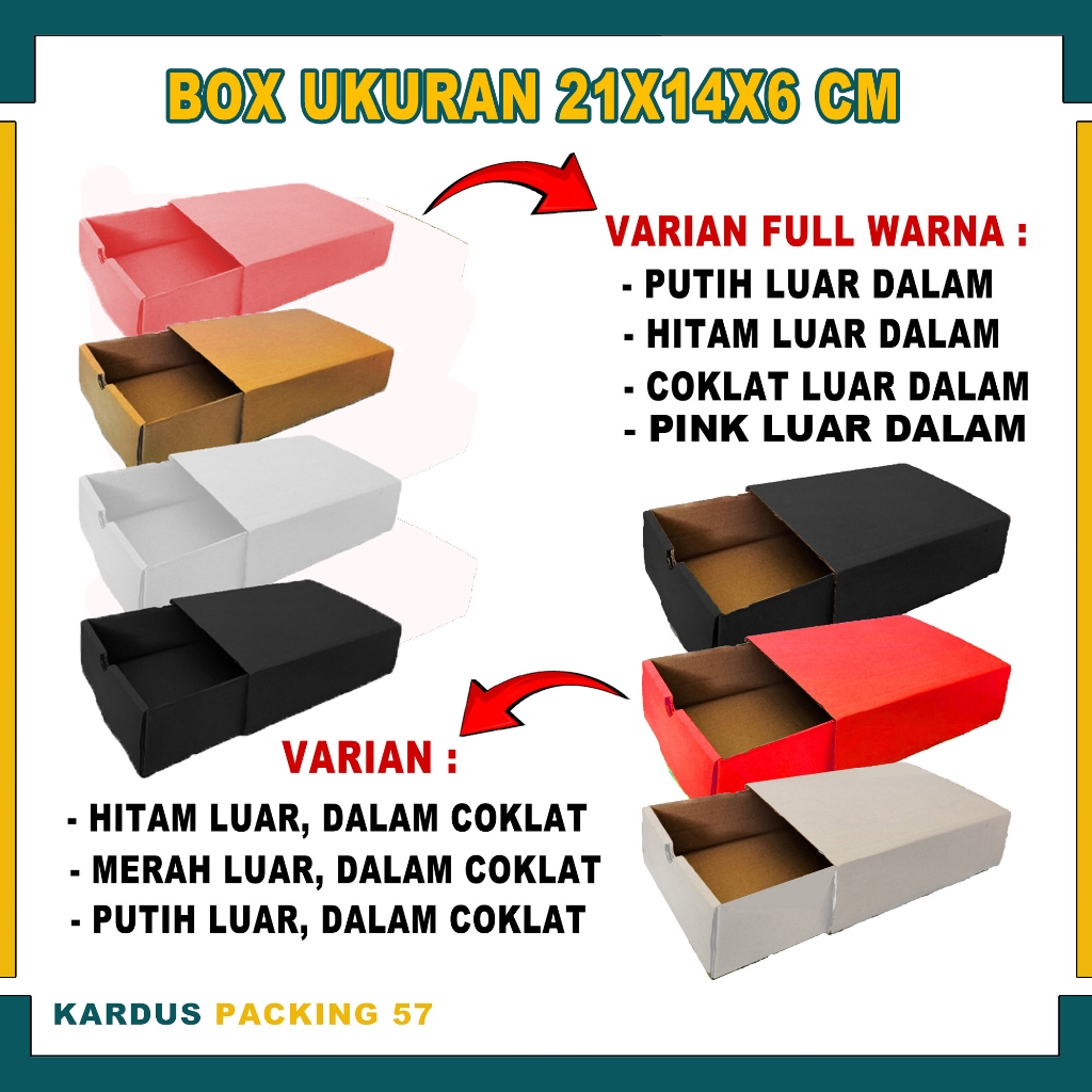 

Box Sleding 21x14x6 cm/Slide Box/Kardus Polos/Kemasan