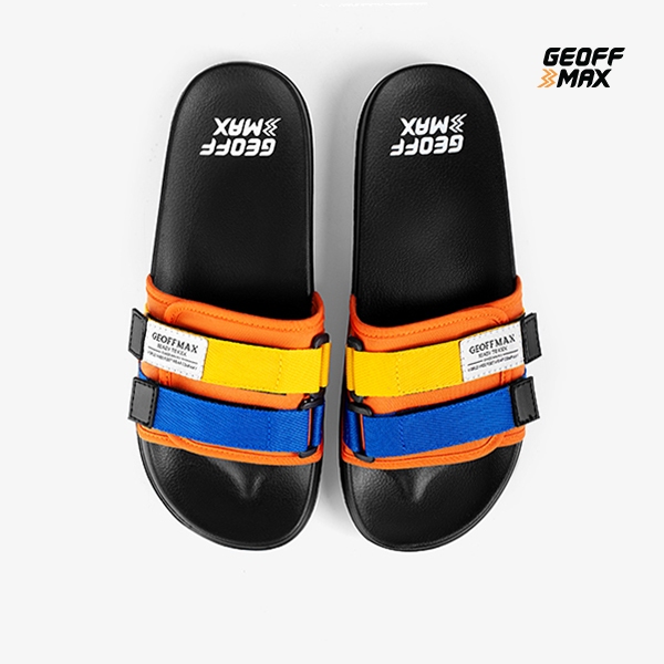 Geoff Max - Freddo Black Orange | Sandal Pria Wanita Sendal Slop Slipper Anti Licin