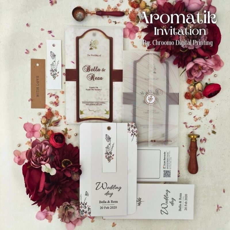 Undangan Pernikahan Amplop Velum kalkir soft cover wangi