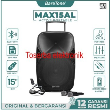 SPEAKER PORTABLE BARETONE 15 AL ORIGINAL BERGARANSI BLUETOOTH