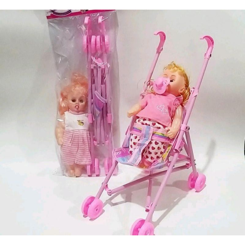 Mainan anak bayi nangis+troli 33202 / Mainan anak bayi dan troli set