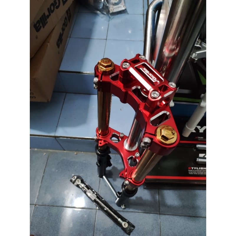 skok ninja gorilla set segitiga cnc anodize merah as gold