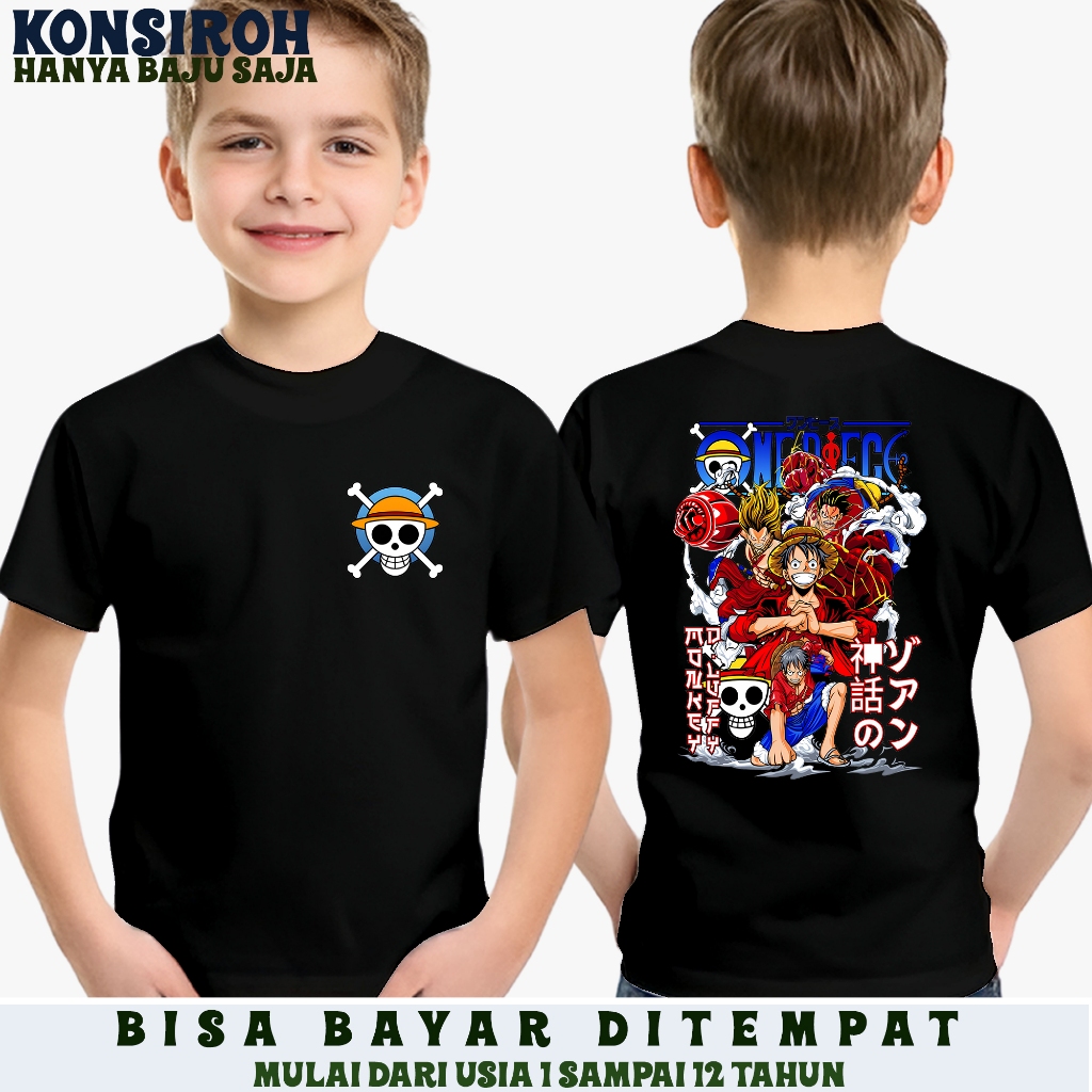 KAOS ANIME ANAK - KAOS ANIME ANAK ONE PIECE ALL - BAJU ANIME ANAK ONE PIECE - BAJU UNTUK ANAK COWOK 
