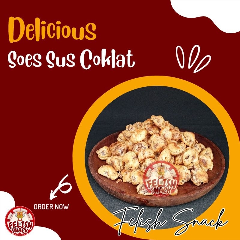 

[ FELISH SNACK ] 500Gram Kue Sus Kering Coklat Cemilan Manis Felish Snack