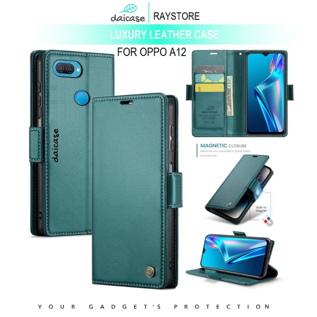 OPPO A12 FLIP LEATHER CASE PREMIUM-FLIP WALLET CASE UNTUK OPPO A12