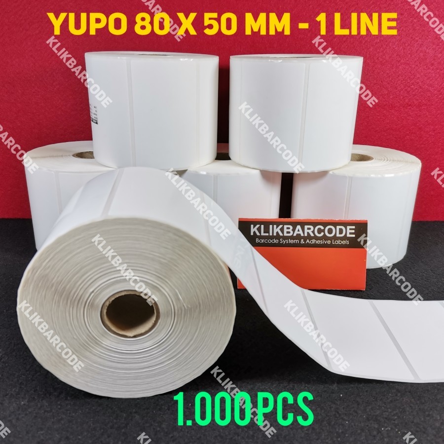 

Klikbarcode Label Yupo 80 x 50 mm 1 Line Isi 1000 Pcs Core 1" Sticker Aset Label Outdoor