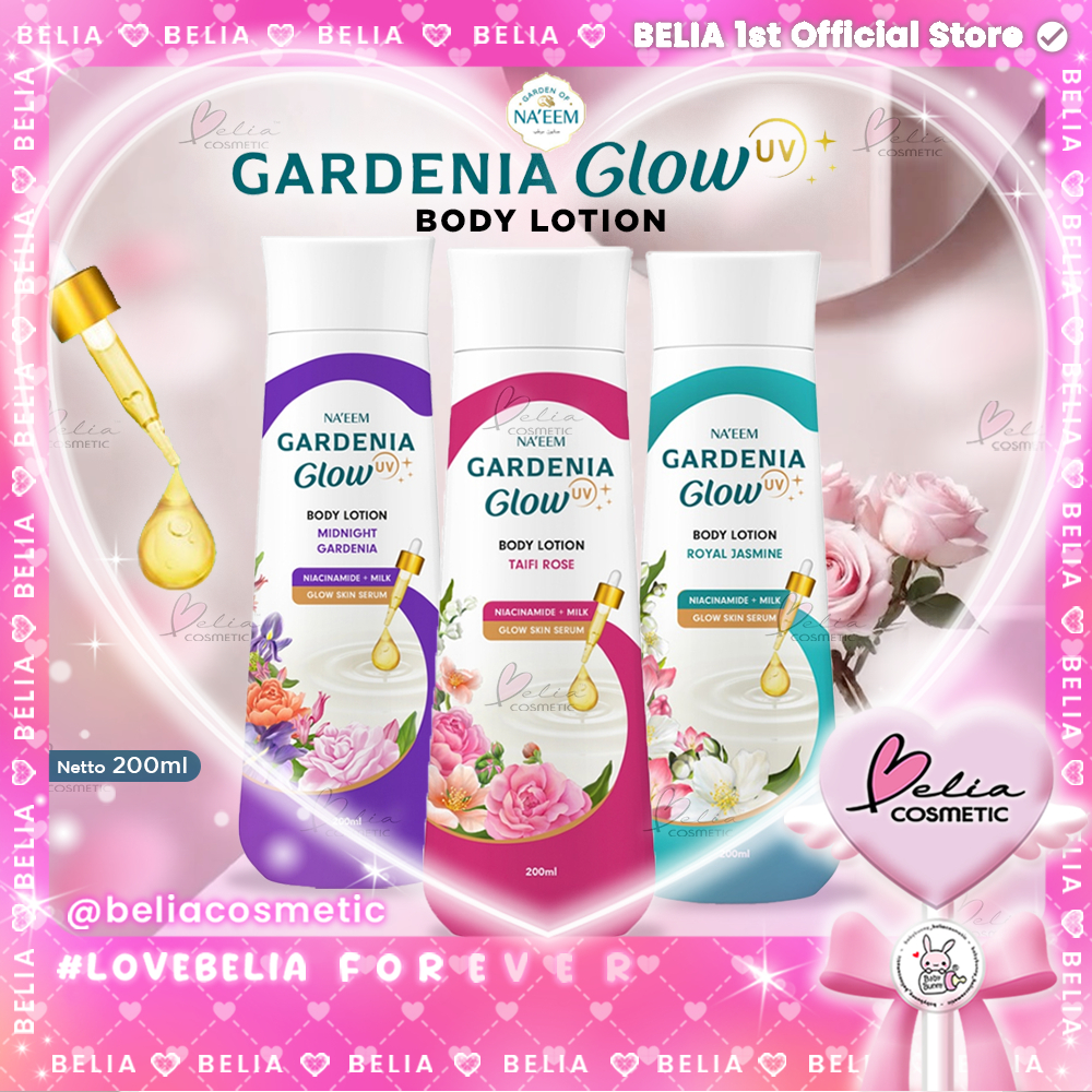❤ BELIA ❤ NA'EEM Gardenia Glow Body Lotion 200ml | Royal Jasmine | Taifi Rose | Midnight Gardenia