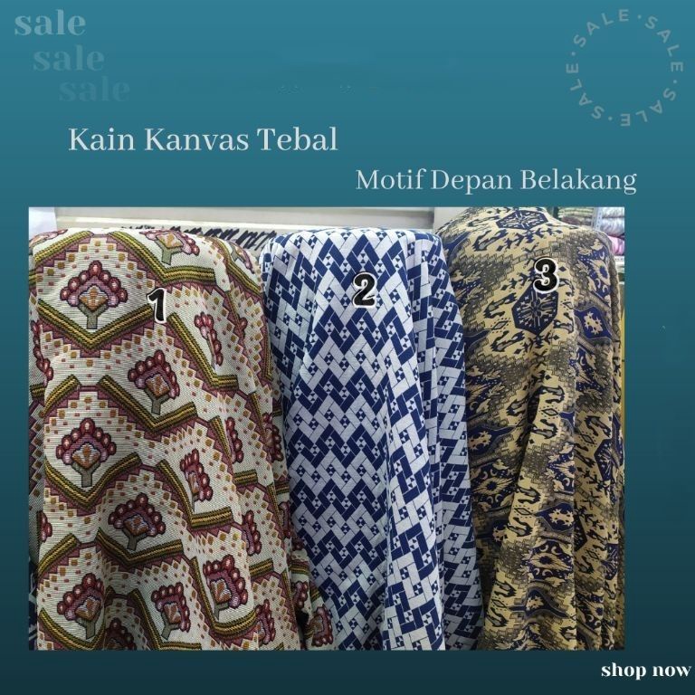 KODE N66B Promo 1212 Sale kanvas motif depan belakang kain canvas motif bahan kanvas motif meteran k