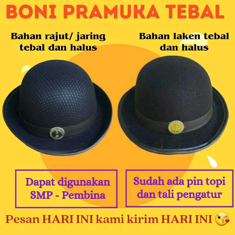 topi boni laken/jaring sd smp sma dll topi boni rajut/blusdru sd smp sma pembina premium terkeren