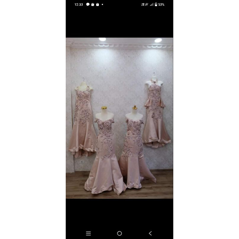 gaun nude simple elegan