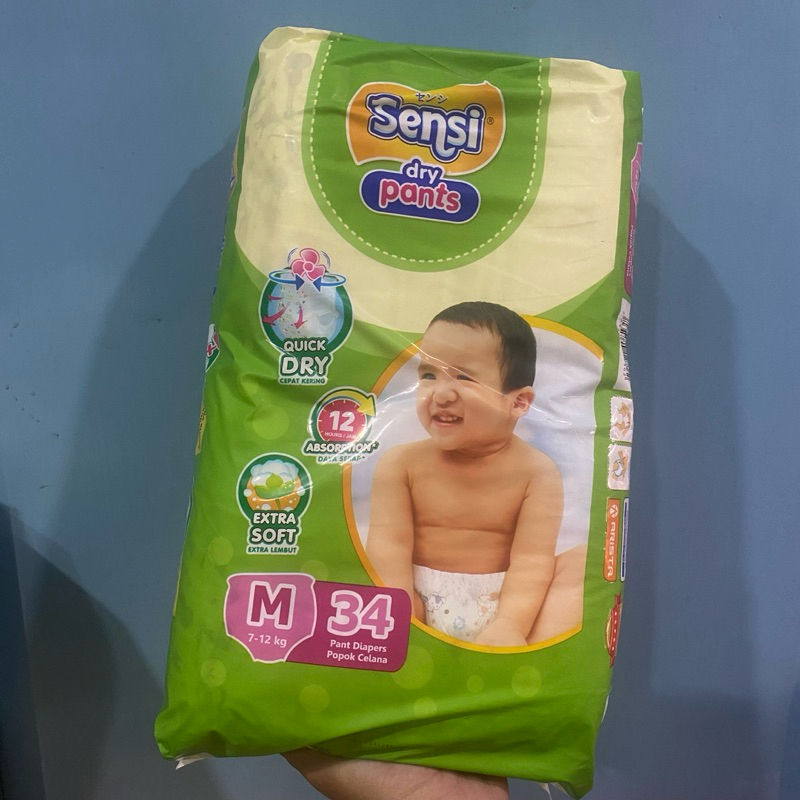 POPOK PAMPERS MERK SENSI M34 DIAPERS PAMPERS
