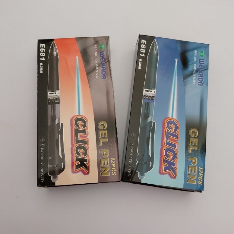 

12pcs BolpenPulpenBallpoint Click Weiyada E681 ORI Refill t V3W8