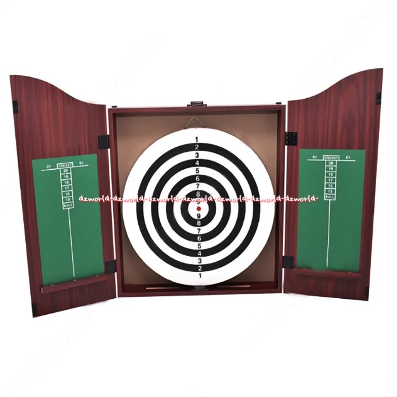 Berwyn Champs Cabinet Dart Board Set Mainan Panah Dengan Lemari Tutup Kayu Pajangan Berwin Kabinet P