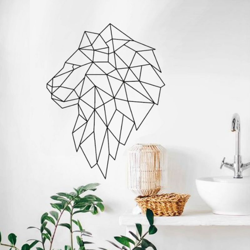 WALLDECOR HIASAN DINDING AESTHETIC | GEOMETRI STIK BAMBU HEWAN SINGA | HIASAN DINDING KAMAR AESTHETI