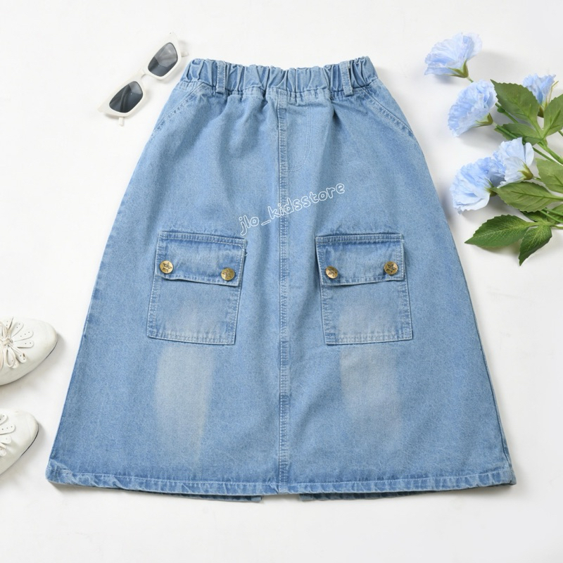 Rok Jeans Cargo Anak Perempuan Terbaru