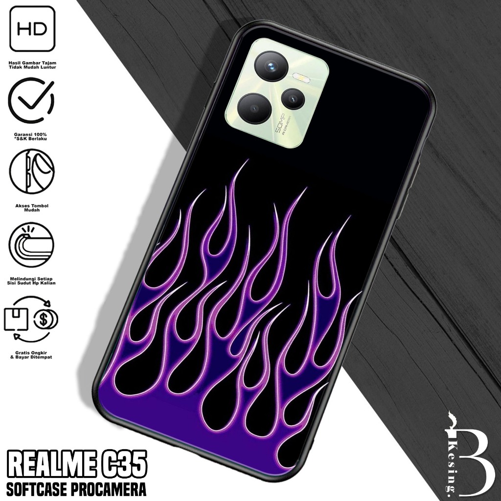 Case Realme C35 - Casing Realme C35 Motif FIRE - Silikon Hp Realme C35 - Kesing Hp Realme C35 - Soft