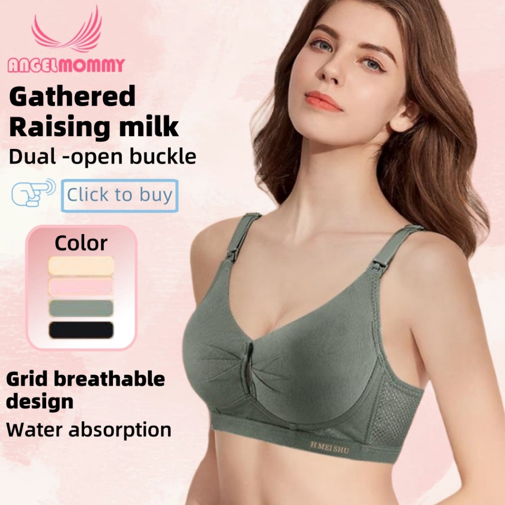 KODE U34D ANGEL MOMMY Nursing Bra Busa Tanpa Kawat Bra Menyusui Bh Menyusui Bra Kancing Depan Tanpa 