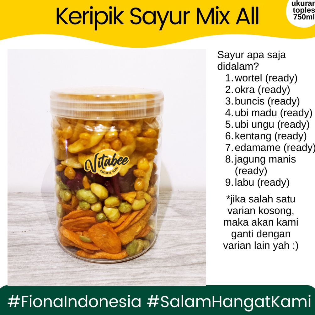 

PRODUCT TERPOPULER Kripik Keripik Sayur Mix Toples 75 ml Wortel Buncis Okra Labu Edamame Ubi Ungu Ubi Madu Kentang Jagung Manis