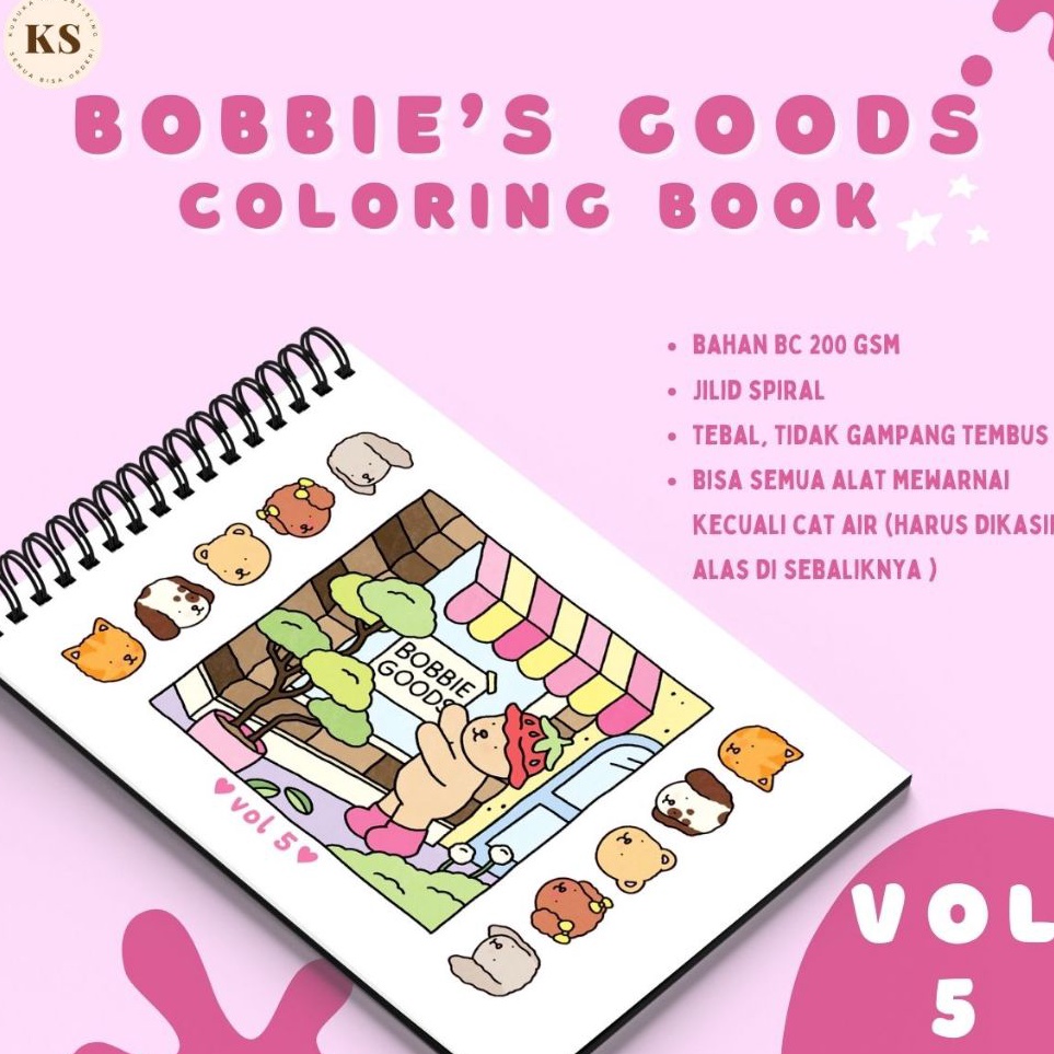 

Bobbies Goods Coloring Book Vol 5 Buku Mewarnai Anak Remaja Dewasa Aesthetic Kertas Tebal u A8S2