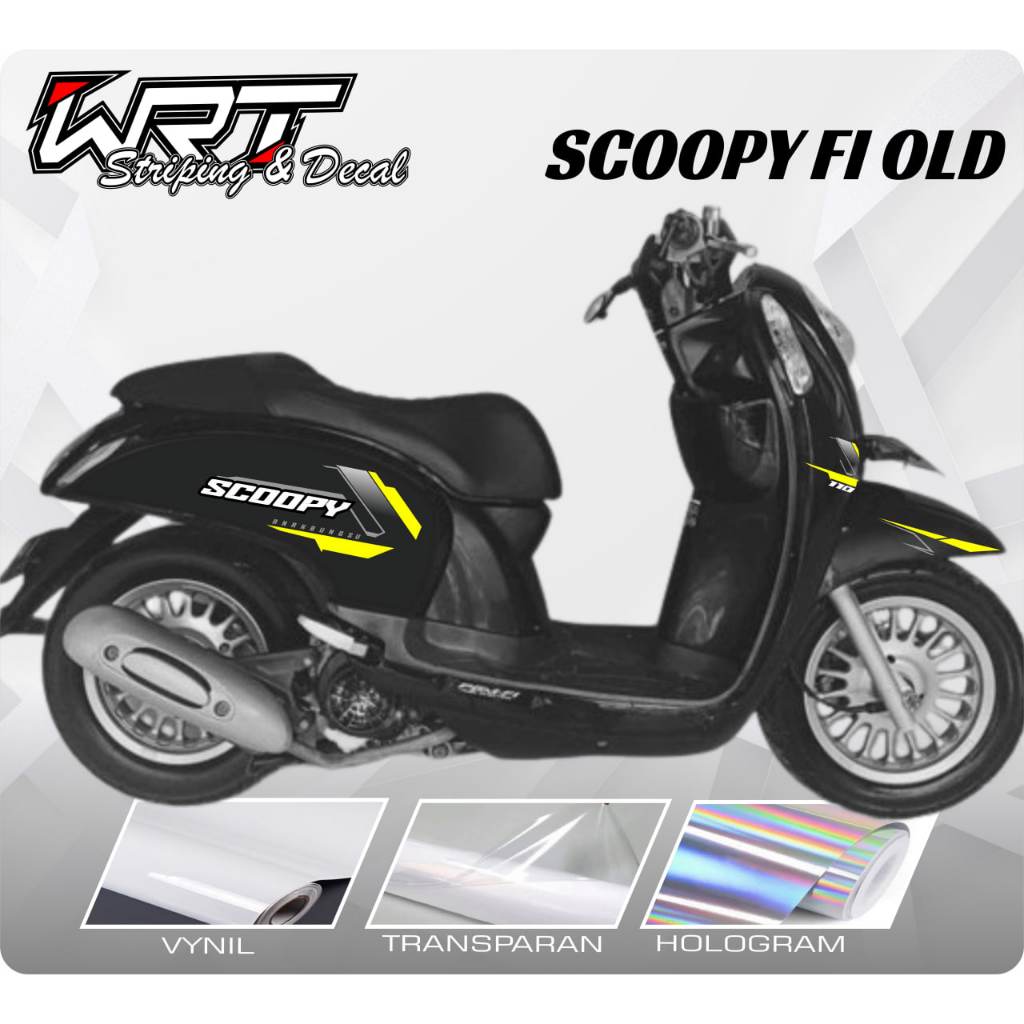 Striping Scoopy FI Old-Stiker Decal Scoopy FI Lama 2013-2016 Simpel Modern (Sudah Terpotong)